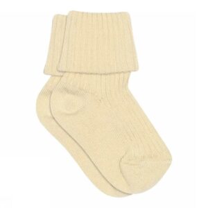 Cotton rib baby socks - Ecru 17/18
