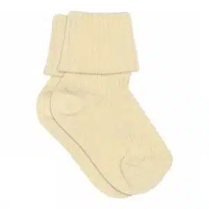 Cotton rib baby socks - Ecru 17/18