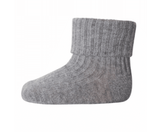 Cotton rib baby socks - Grey Melange 17/18