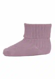 Cotton rib baby socks - Lilac Shadow 19/21