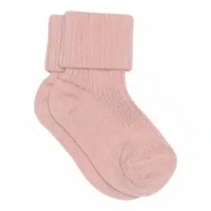 Cotton rib baby socks - Silver Pink 17/18