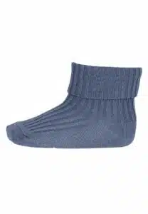 Cotton rib baby socks - Stone Blue 17/18