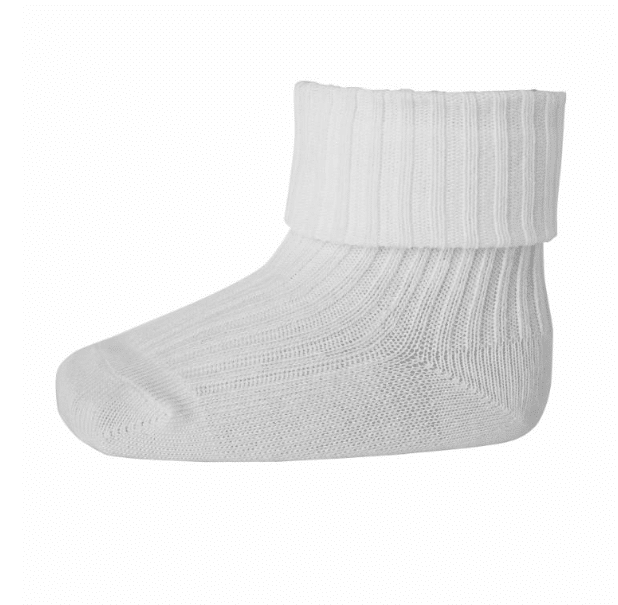 Cotton rib baby socks - White 17/18