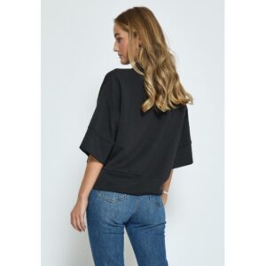 Dicette Half Sleeve Blouse - Black