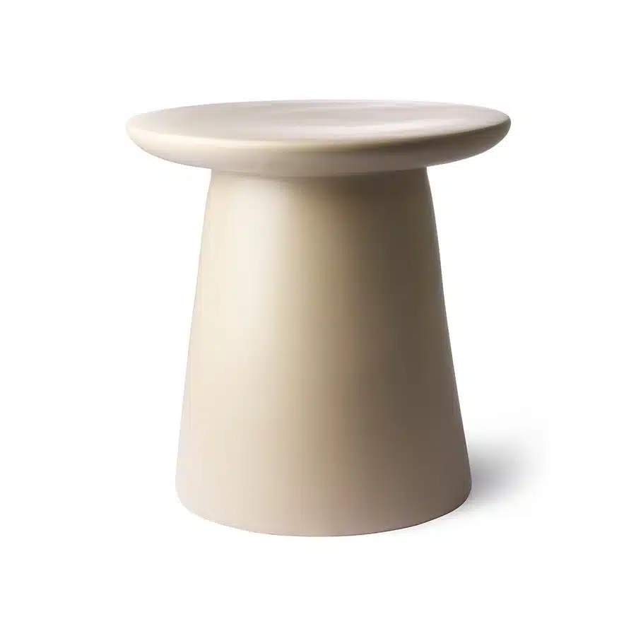 Earthenware side table - Cream