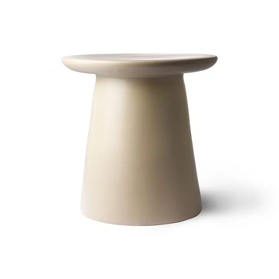 Earthenware side table - Cream