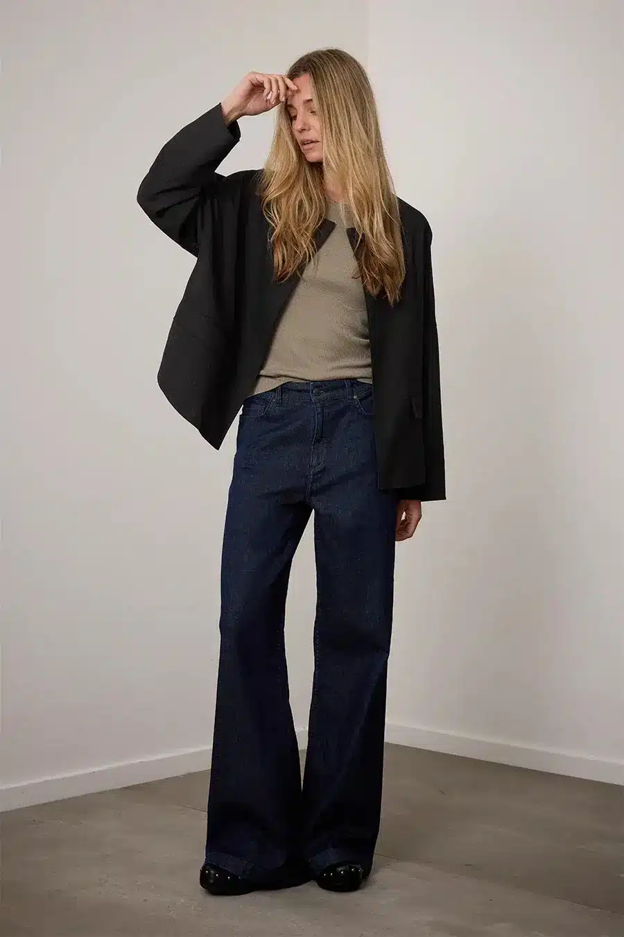 Elin wide leg 5- pocket jeans - Blue Ocean