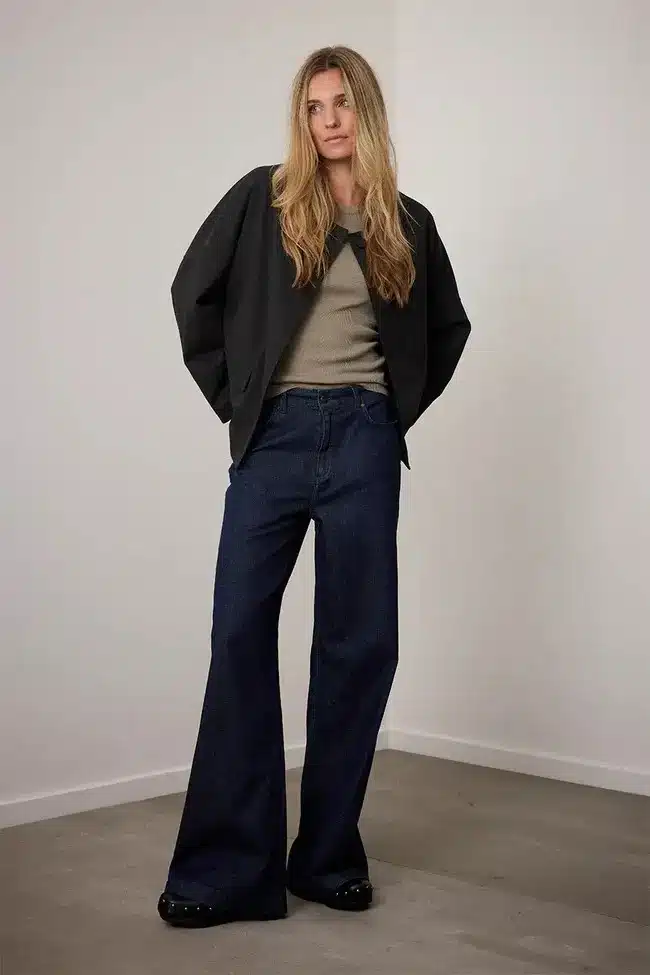 Elin wide leg 5- pocket jeans - Blue Ocean