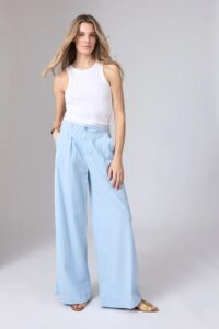 Ella pants wide uni - Sky Blue