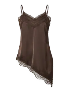 Eveline Lace Strap Top – Chocolate Brown
