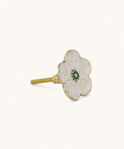 Faye Flower Knob - White