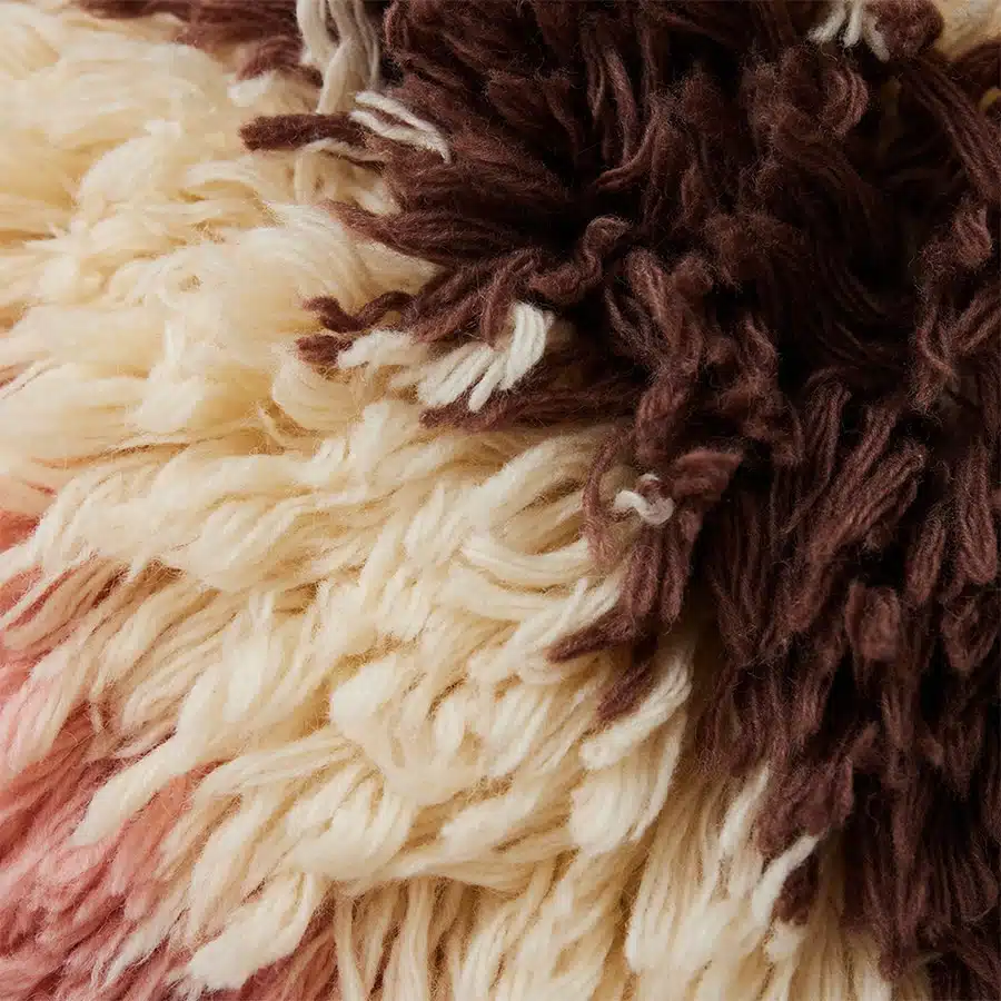 Fluffy striped cushion