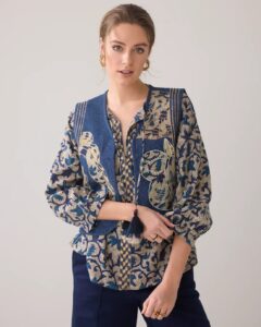 Gilet Block Print - Navynoir