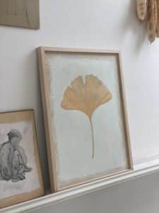 Gingko Biloba in eikenhouten lijst - 30x40 cm