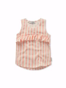 Girls ruffle top stripes - Off-white