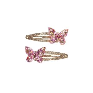 Haarclipjes Wiep Vlinder - Roze