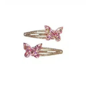 Haarclipjes Wiep Vlinder - Roze