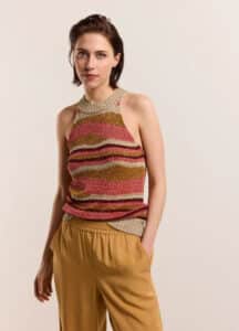 Halter top lurex swirl knit - Multi