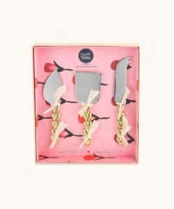 Holly Heart Cheese Set in Giftbox