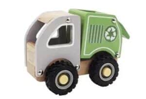 Houten vuilnisauto