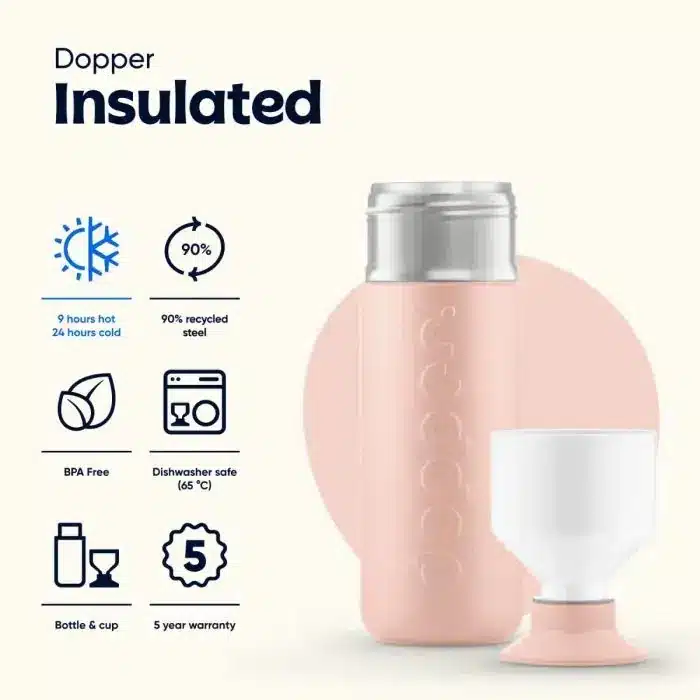 Insulated Large Pebble Peach - 580ml