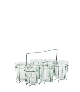 Iron rack w/ drinking glass - Green
