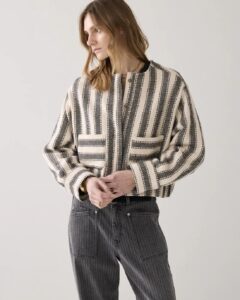 Jacket Stripe Reversible - Black-Ivory