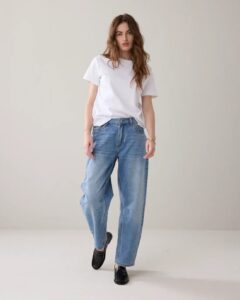 Jeans cocoon leg Vintage cotton twill - Vintagebluedenim