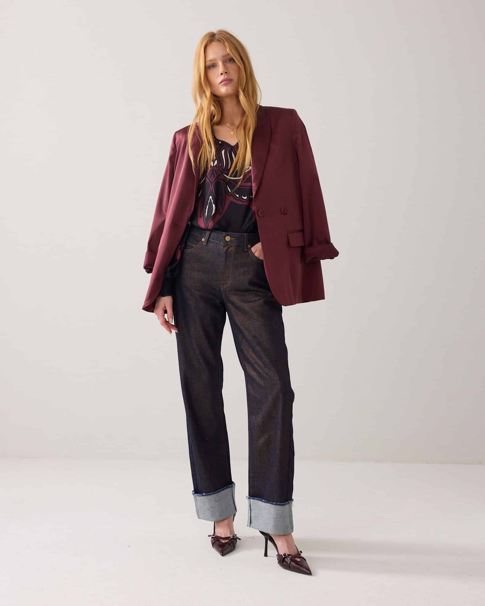 Jeans straight leg Twill comford denim – Gold