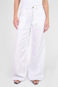 Jeans tencel wide leg Victoria high waist - White