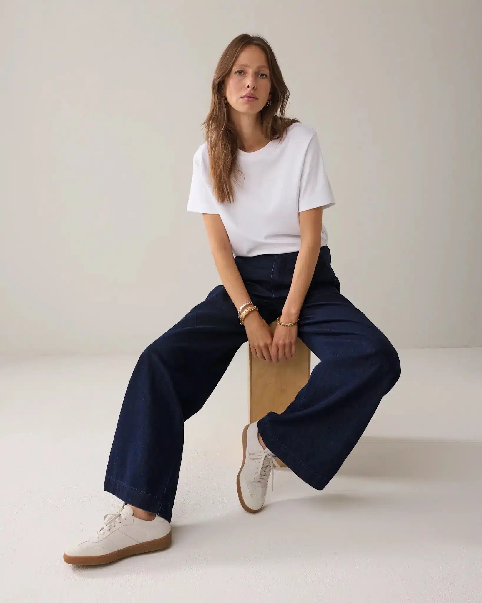 Jeans wide leg Cotton lurex denim – Nightbluedenim
