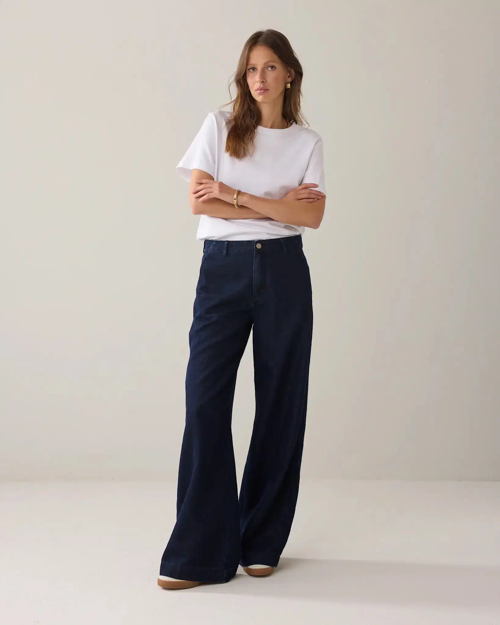 Jeans wide leg Cotton lurex denim – Nightbluedenim