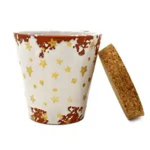 Kaars Vela Ceramica Estrellas 8,5x8cm - Wit/Musk