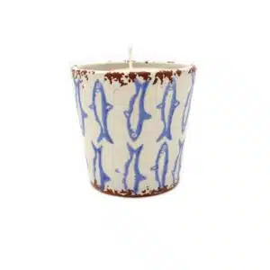 Kaars Vela Ceramica Peces 10x10 cm - Lichtblauw/Mediterrane Zee