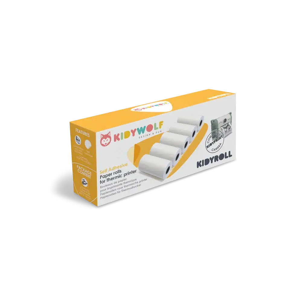 Kidyroll 1x 5 zelfklevend papierrollen voor Kidyprint