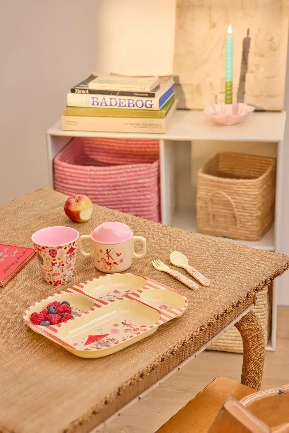 Kinderbord met 4 Compartimenten - Roze - Fun Fair Print