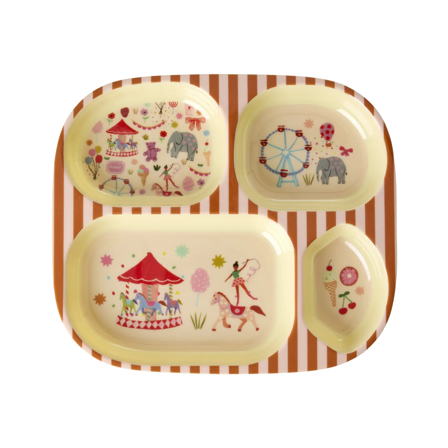 Kinderbord met 4 Compartimenten - Roze - Fun Fair Print