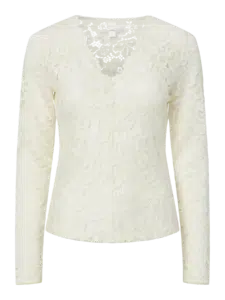 Lacey LS V-Neck Lace Top – Pristine