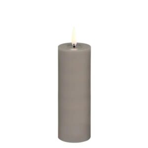 LED melted pillar candle, Sandstone, Smooth, 5x14,5 cm