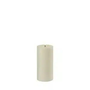 LED pillar candle, Oyster grey, Smooth, 7,8x15 cm