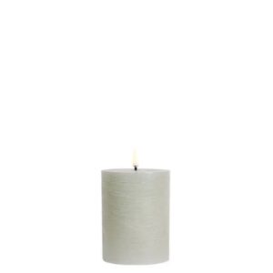 LED pillar candle Rustic - 7,8x10 cm Dusty Green