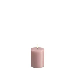 LED pillar candle Rustic - 7,8x10 cm Rose Powder