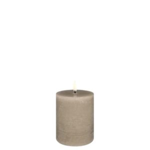 LED pillar candle Rustic - 7,8x10 cm Sandstone