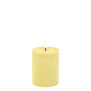 LED pillar candle rustic 7,8x10 cm - Wheat Yellow
