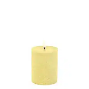 LED pillar candle rustic 7,8x10 cm - Wheat Yellow