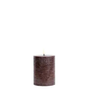 LED pillar candle Rustic 7,8x10cm - Brown