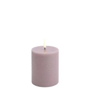 LED pillar candle Rustic 7,8x10cm - Light lavender
