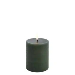 LED pillar candle Rustic 7,8x10cm - Olive green
