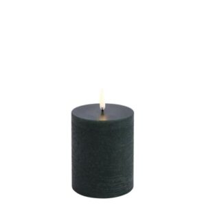 LED pillar candle Rustic 7,8x10cm - Pine green