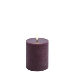 LED pillar candle Rustic 7,8x10cm - Plum
